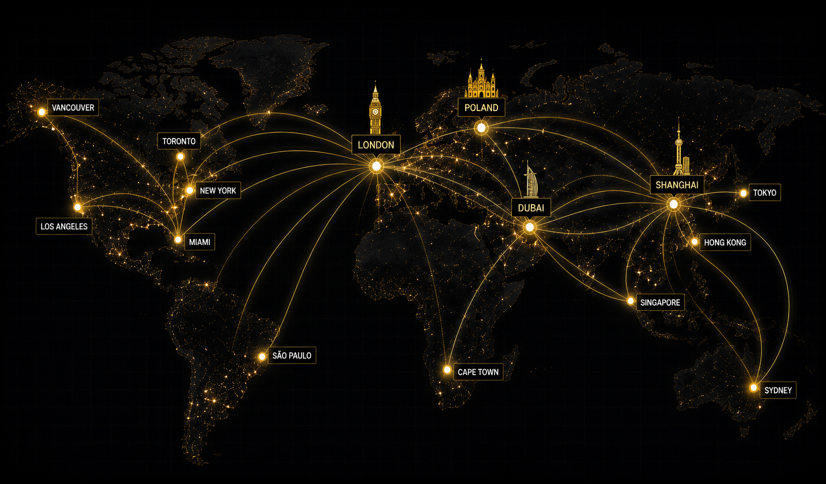 Connekd global distribution network map