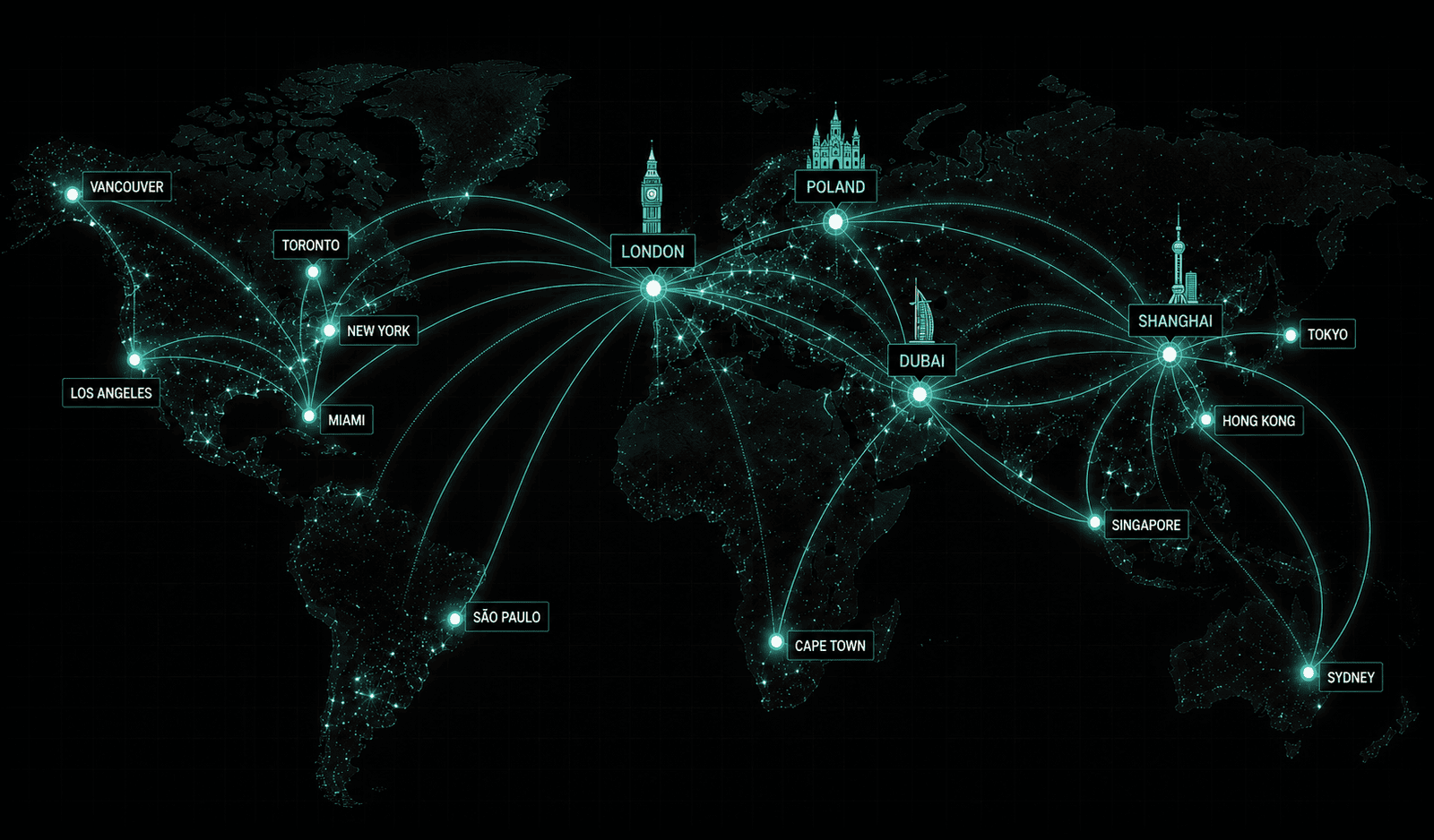 Connekd global distribution network map